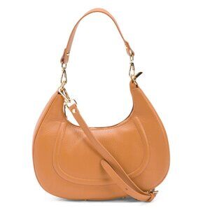 STELLA BIANCA Cuoio Made In Italy Leather Half Moon Satchel